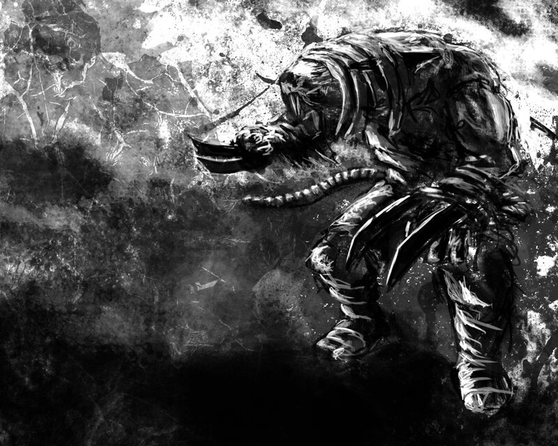 warrior in dark armor