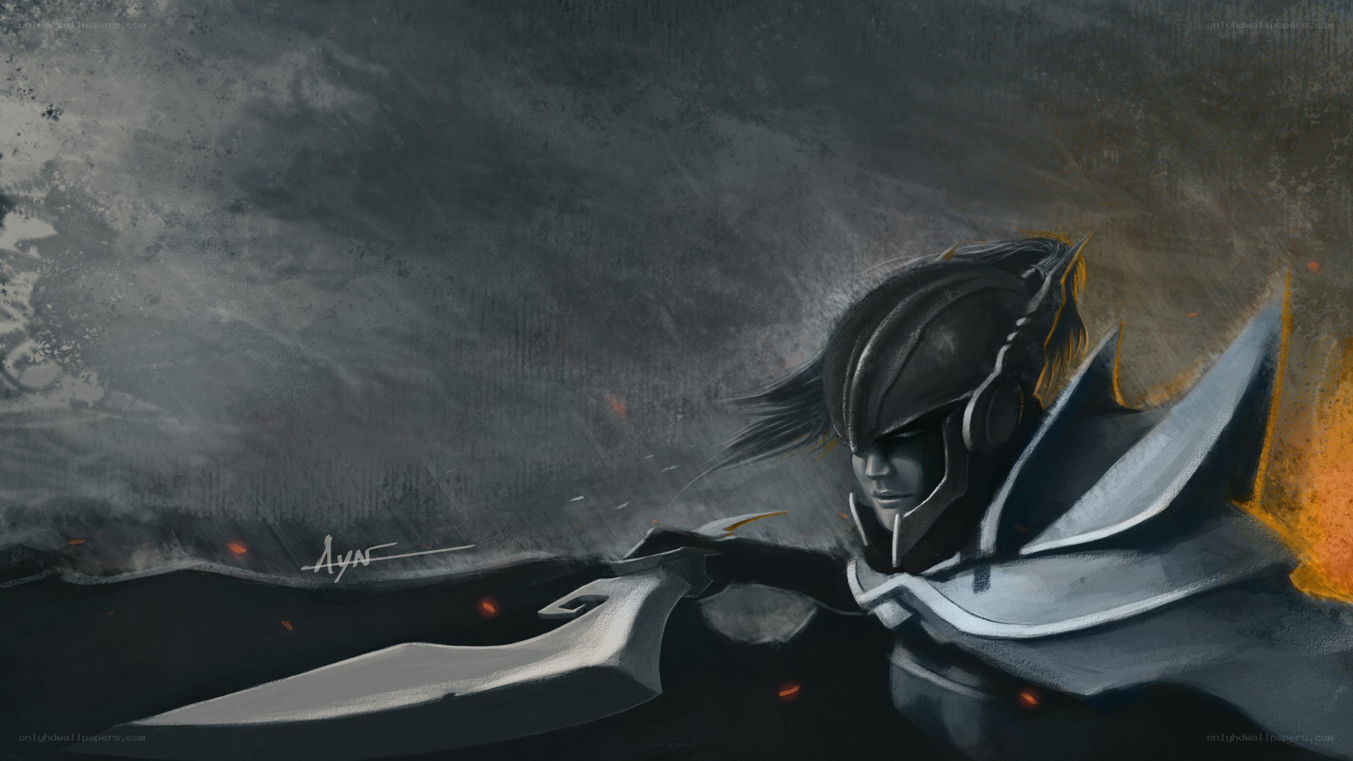 warrior in dark armor