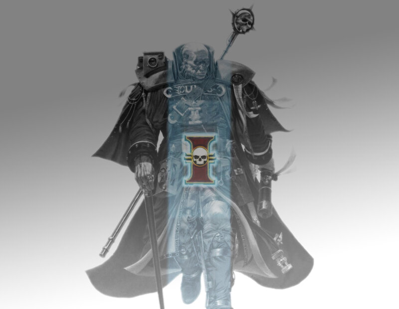 Warrior in Dark Armor — Gray, Dramatic