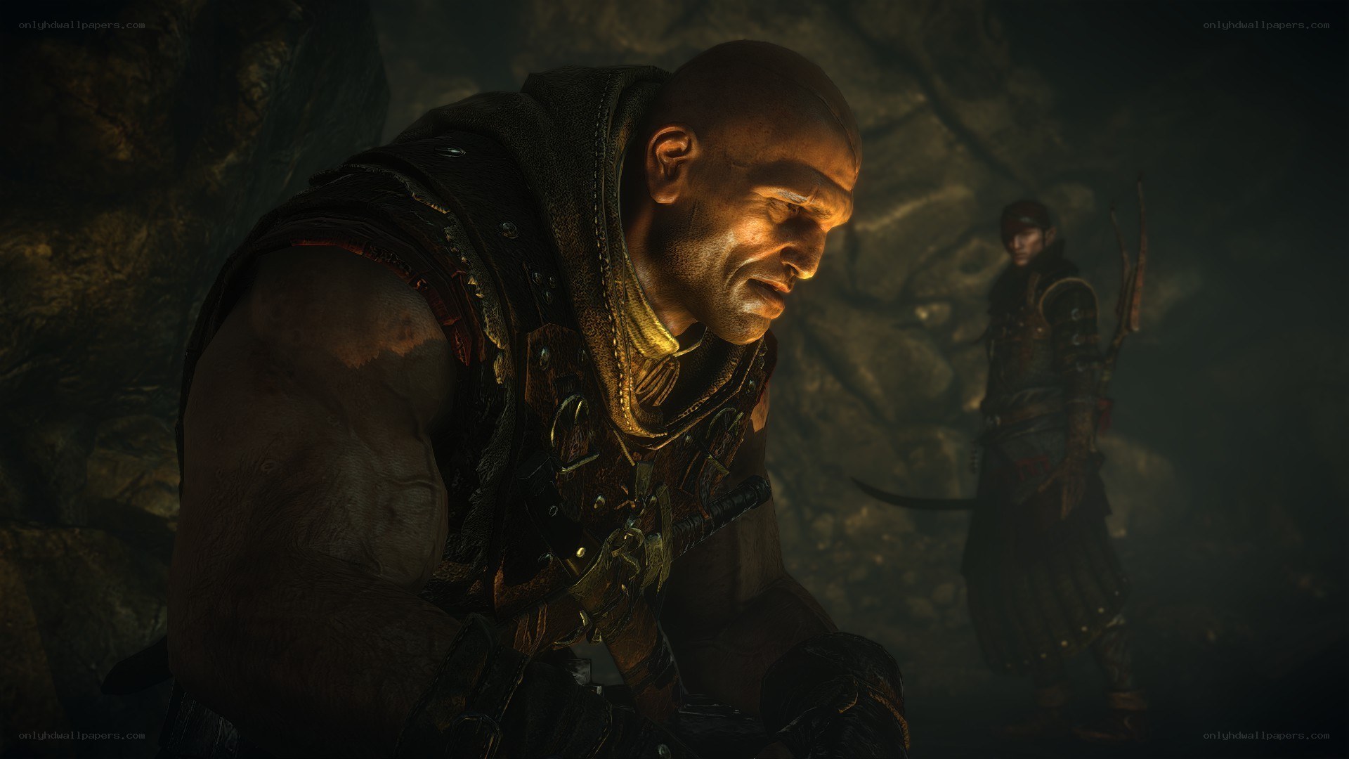 warrior in dark cave