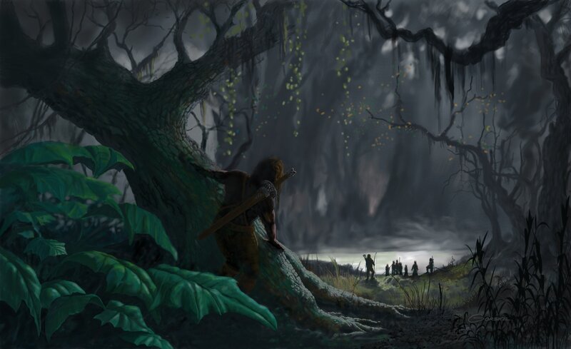 Warrior in Dark Forest — Green
