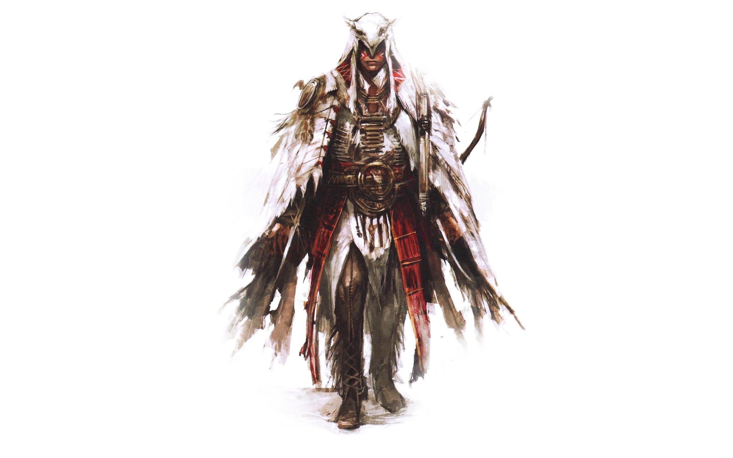 warrior in feathered armor