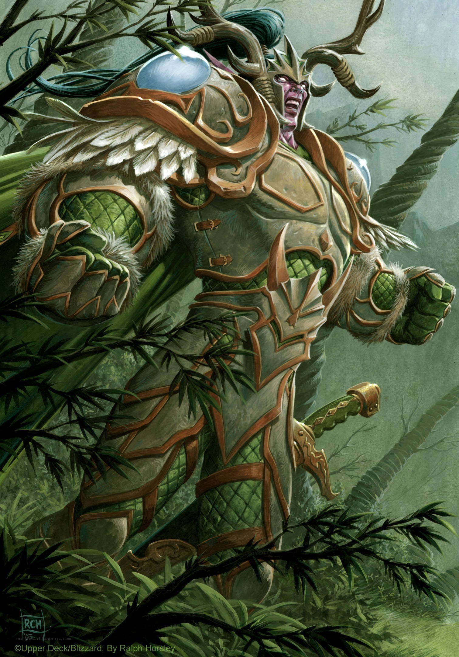 Warrior in forest armor