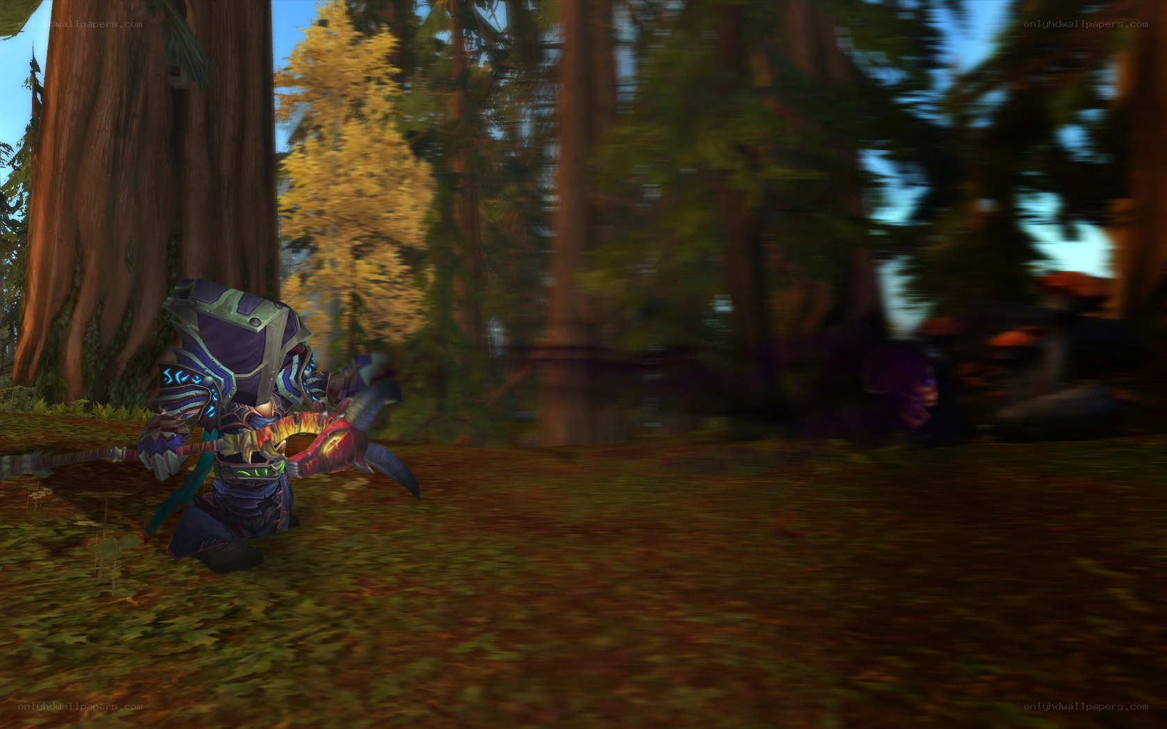 Warrior in forest combat