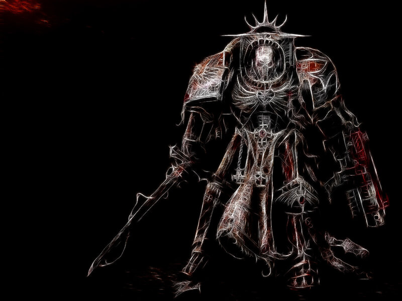 Warrior in glowing armor