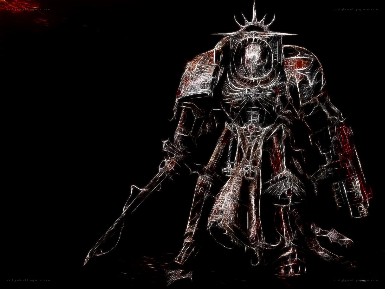 Warrior in glowing armor