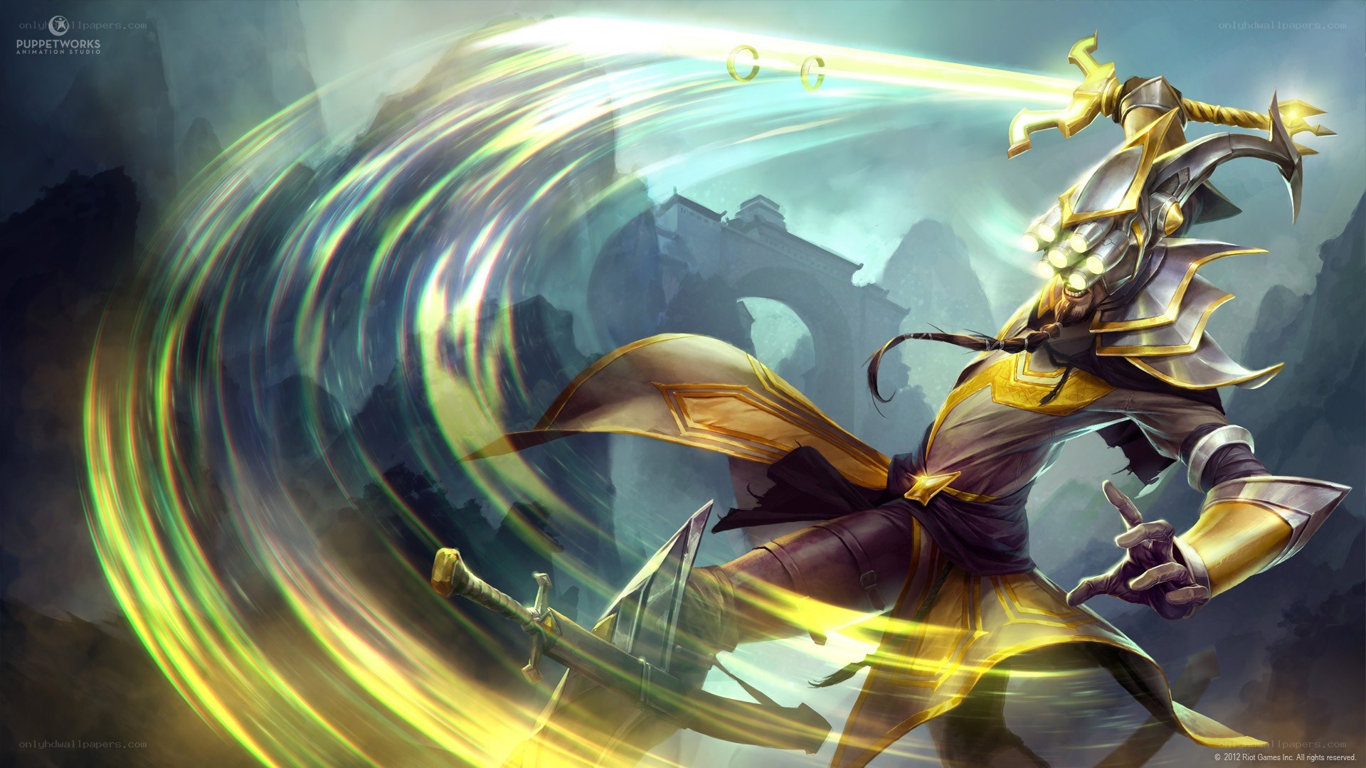 Warrior in golden armor