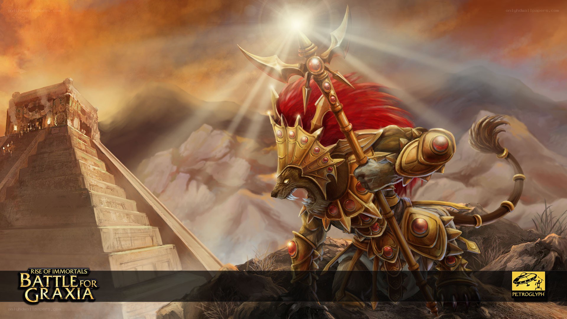 Warrior in golden armor