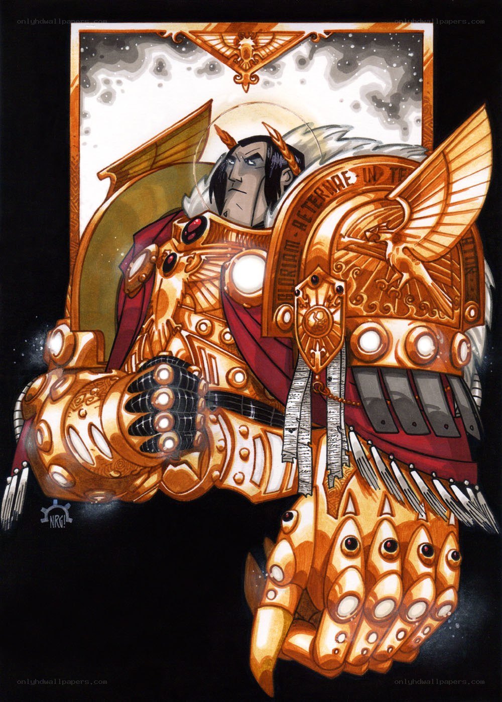 Warrior in golden armor