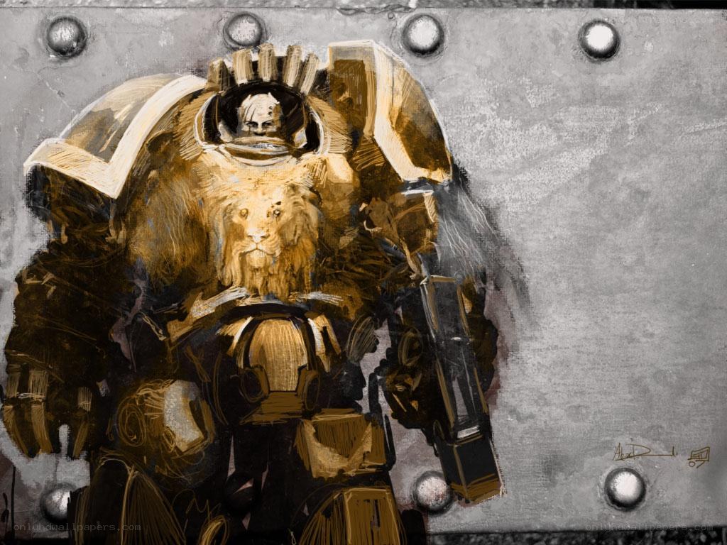 Warrior in golden armor
