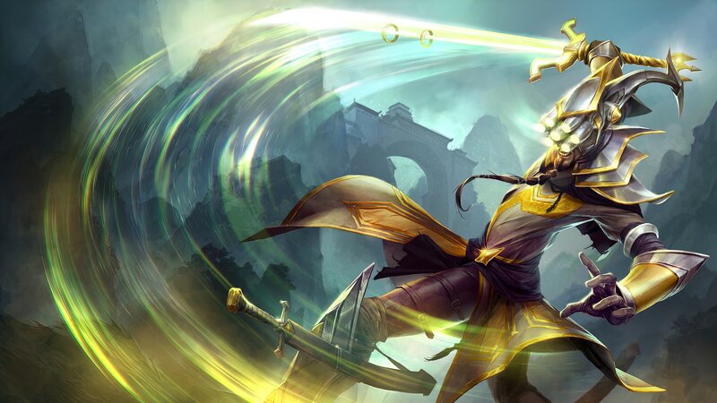Warrior in Golden Armor — Gold, Dramatic, Digital Art, Sword