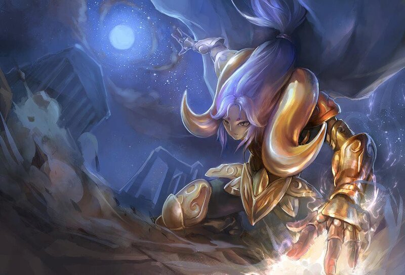 warrior in golden armor under moonlight