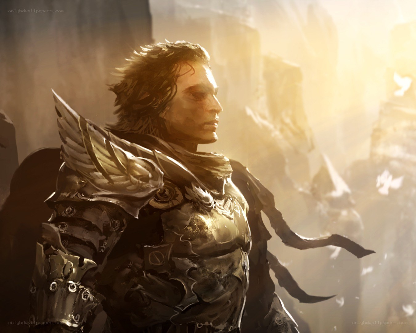 warrior in golden light