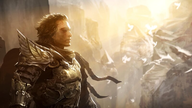 warrior in golden light