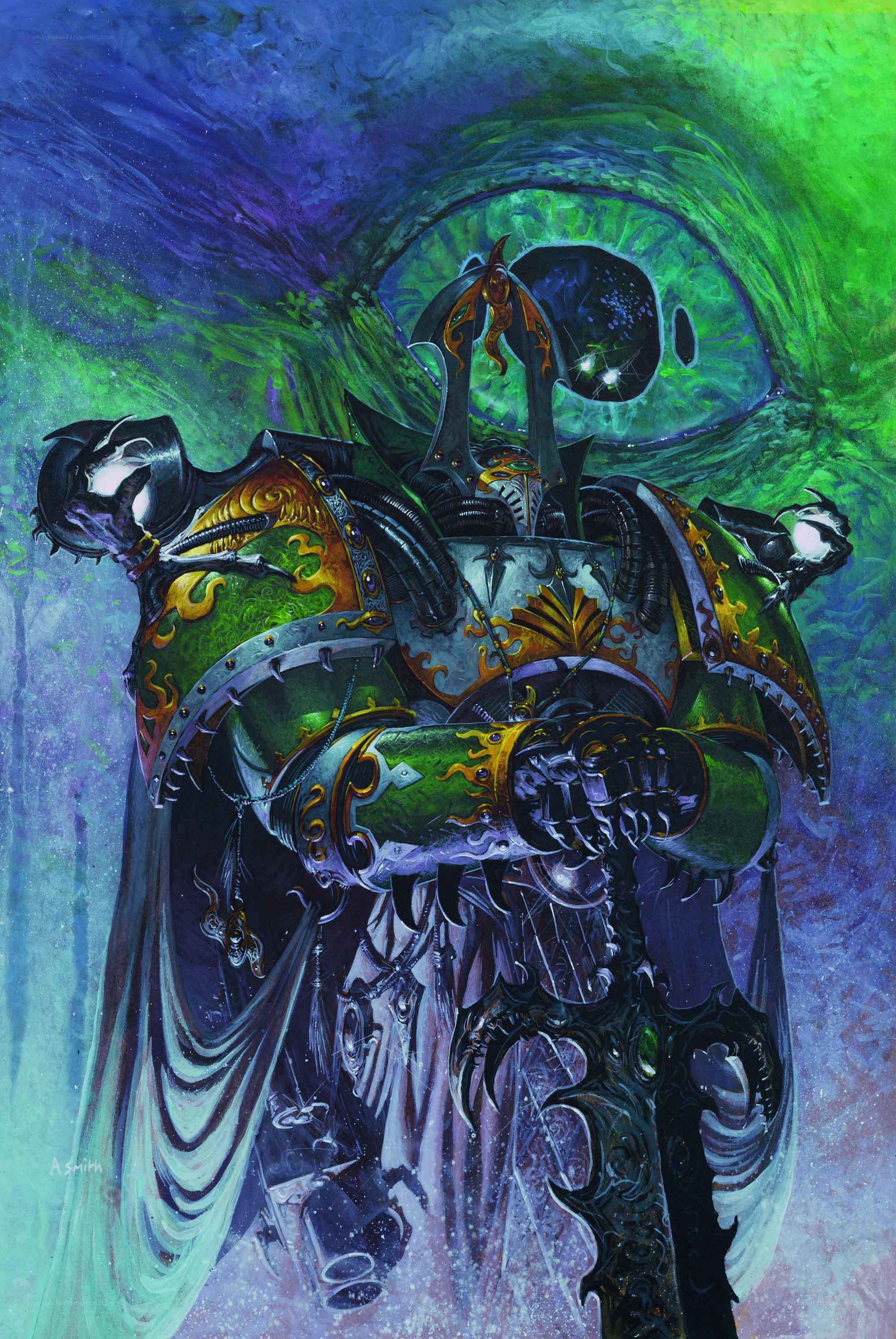 Warrior in green armor