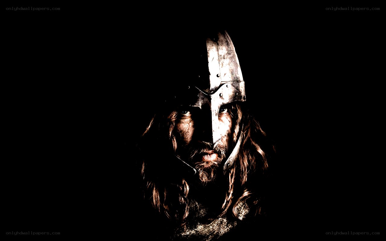 warrior in helmet portrait