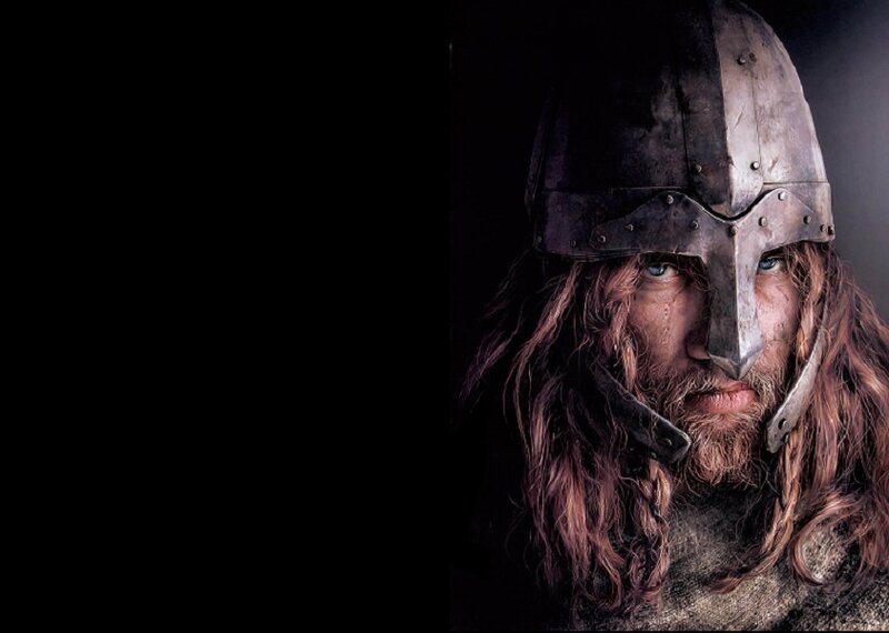 warrior in helmet portrait