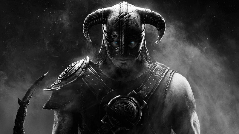 Warrior in Horned Helmet — Black, Dramatic, Digital Art, Armor