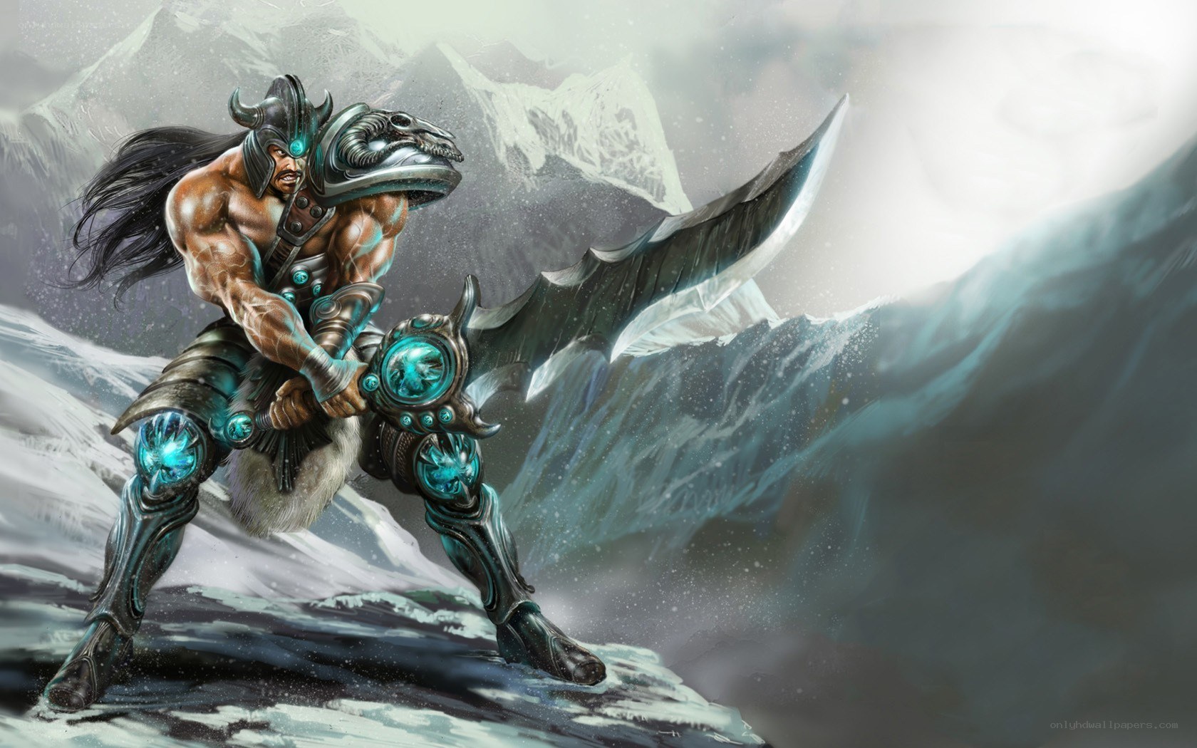 warrior in icy mountains