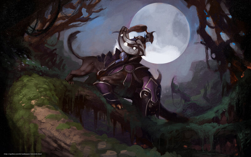Warrior in Moonlit Forest