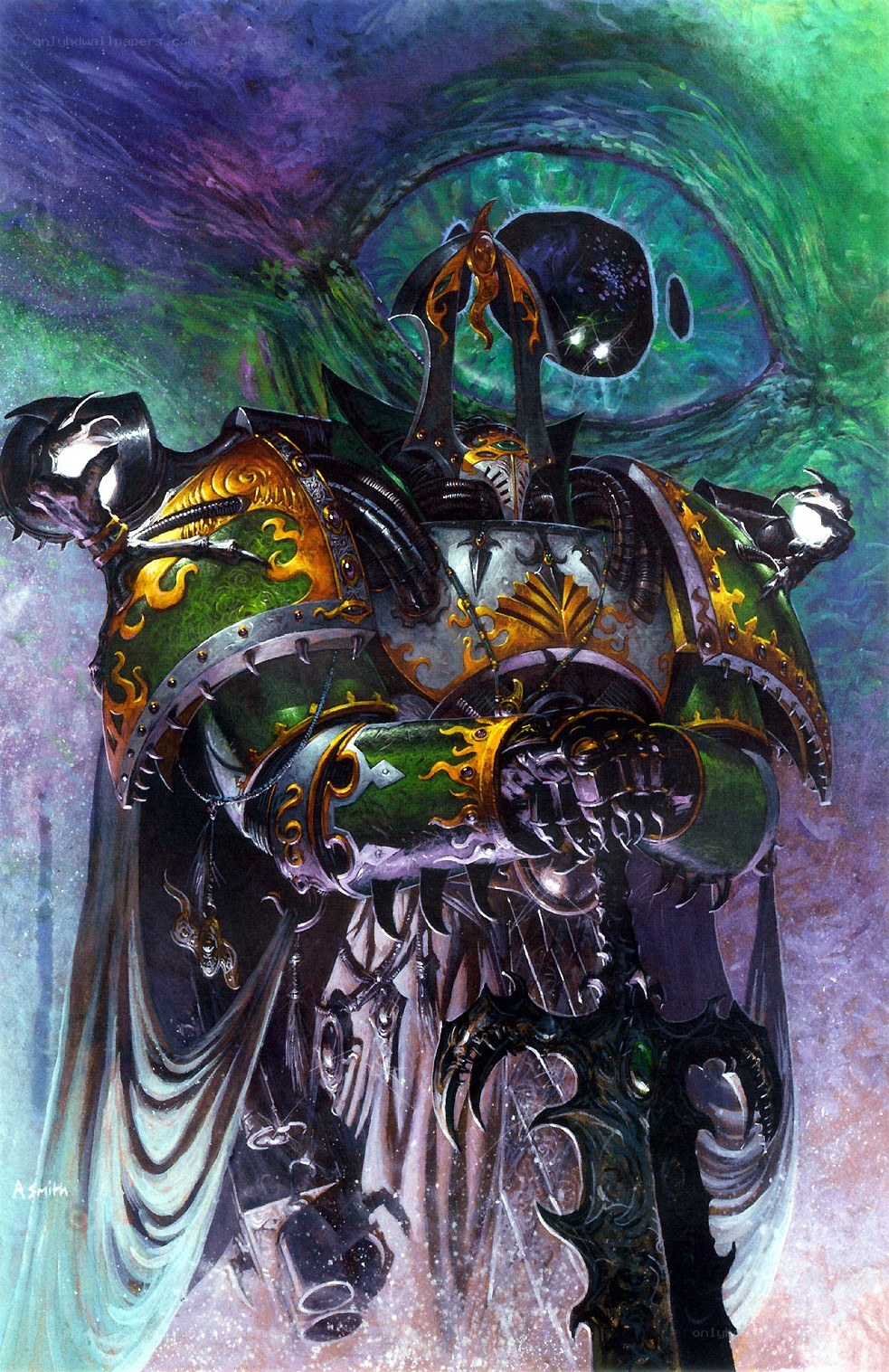 Warrior in ornate armor