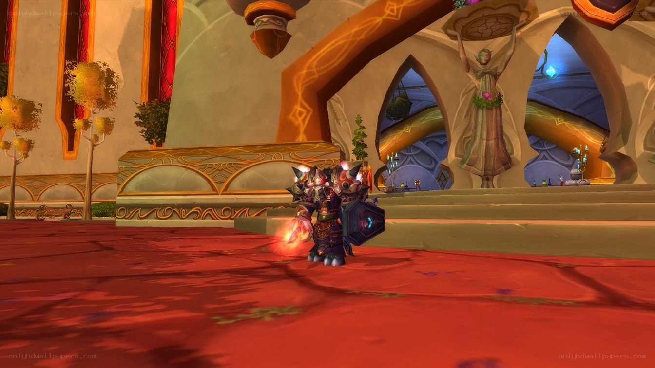 Warrior in ornate hall