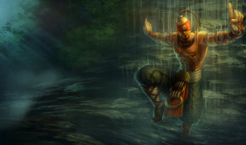 warrior in rain forest