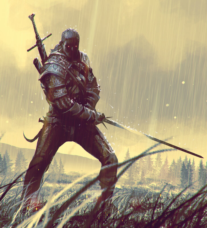 Warrior in Rain — Yellow