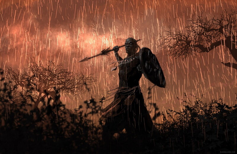 Warrior in Rainstorm