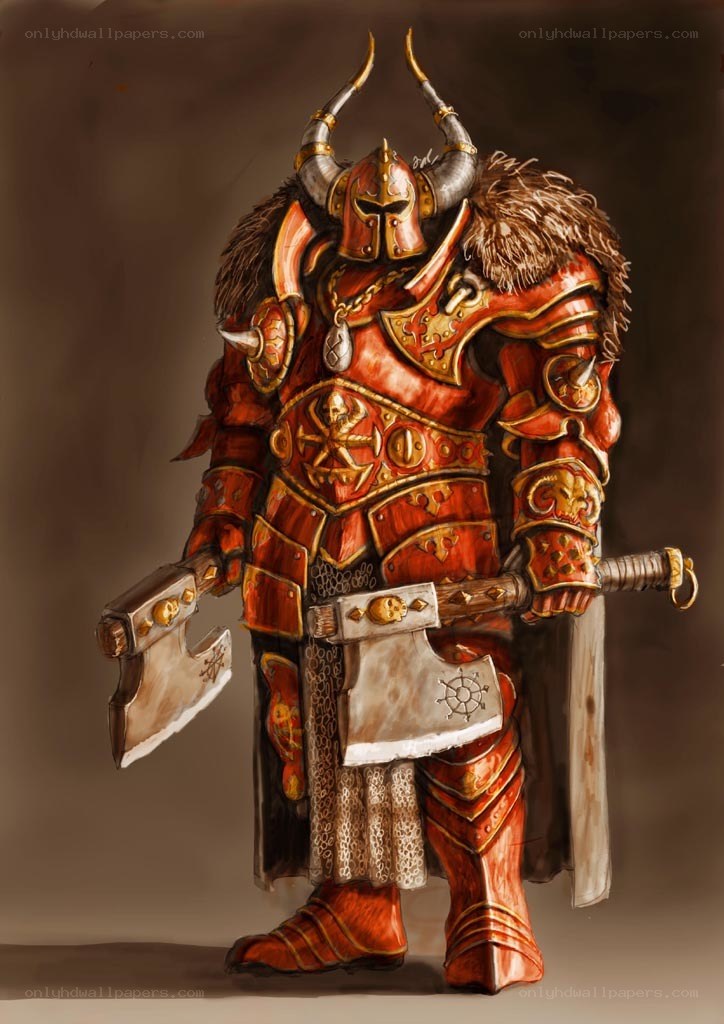warrior in red armor