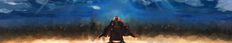Warrior in Red Cloak — Blue