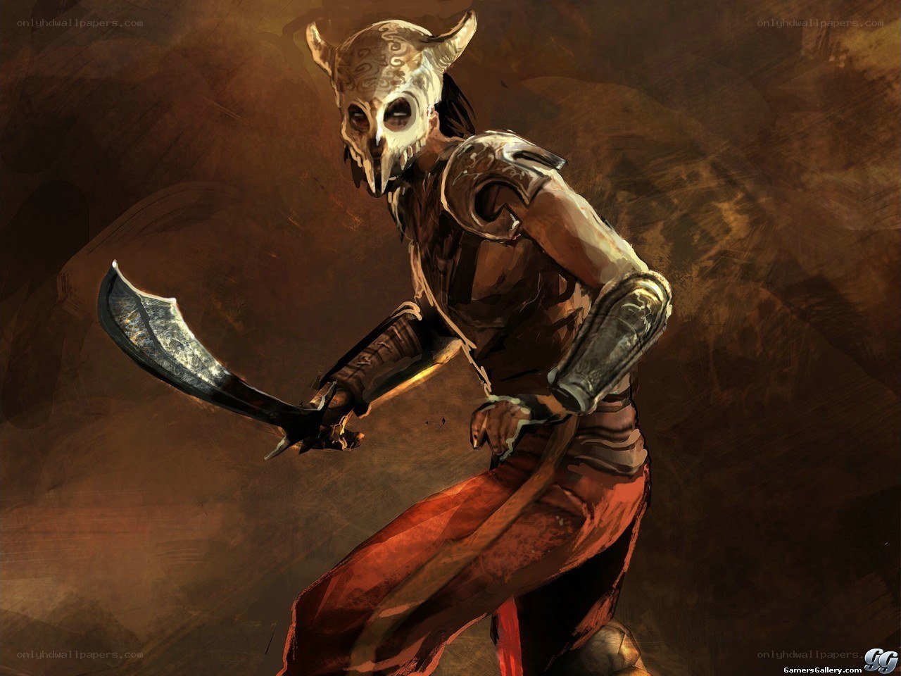 warrior in skull mask