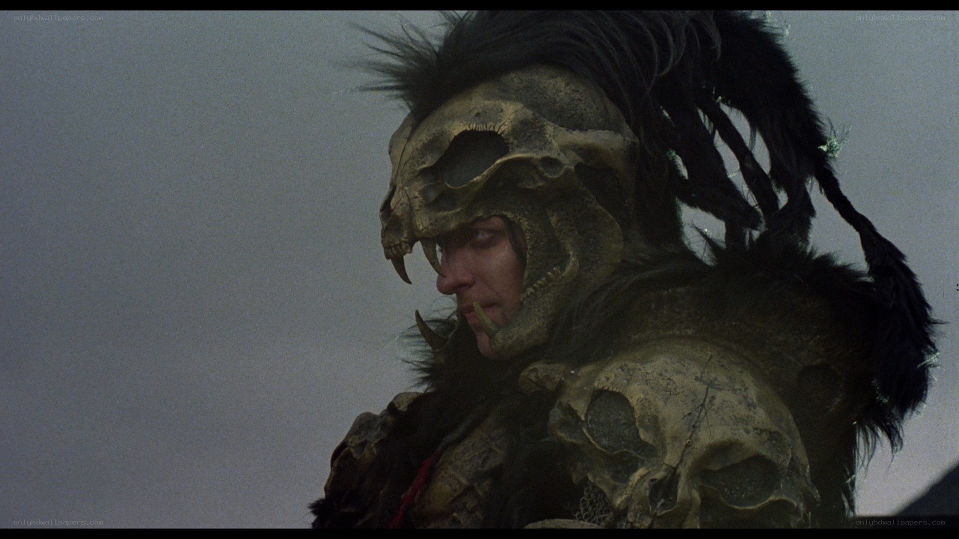 warrior in skull mask