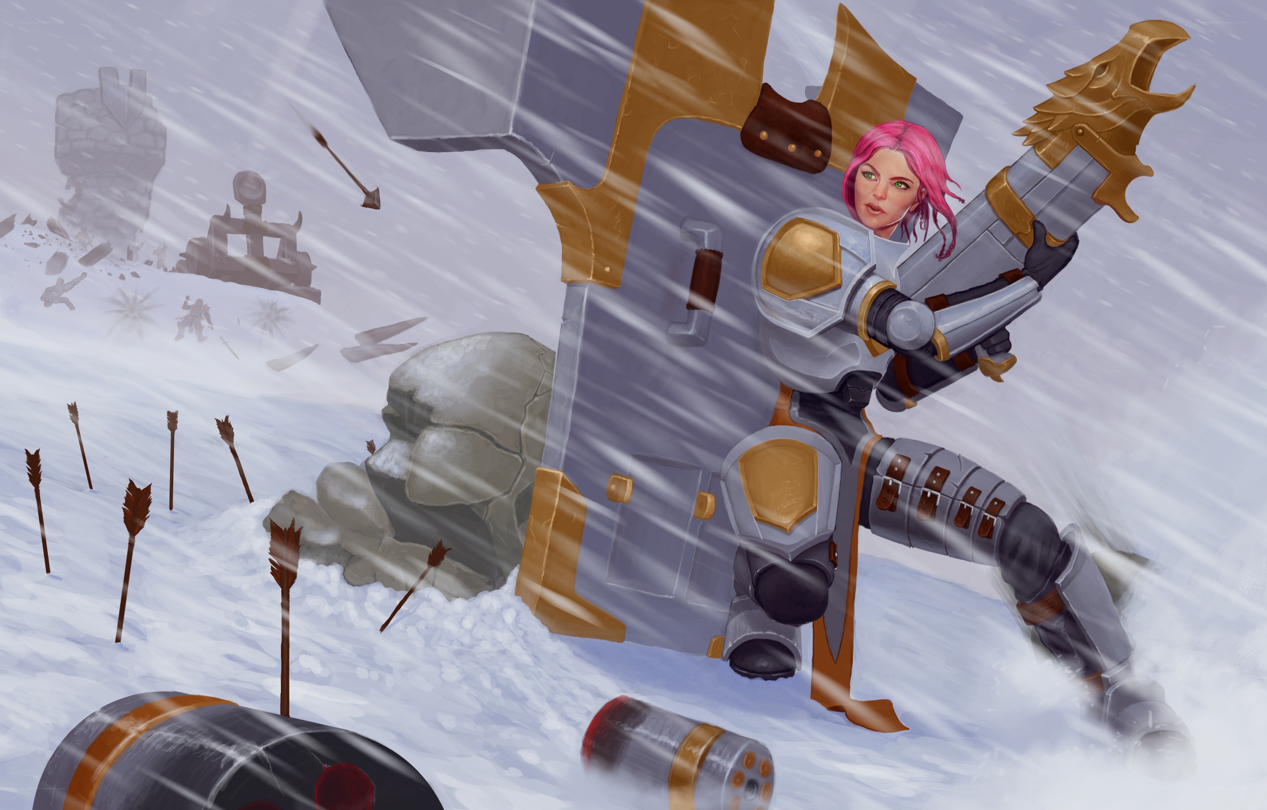warrior in snowy battle