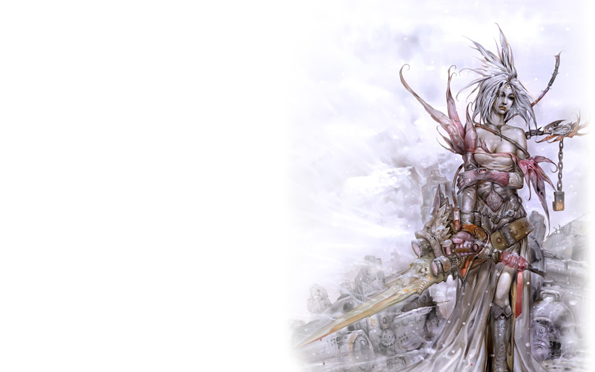 warrior in snowy landscape