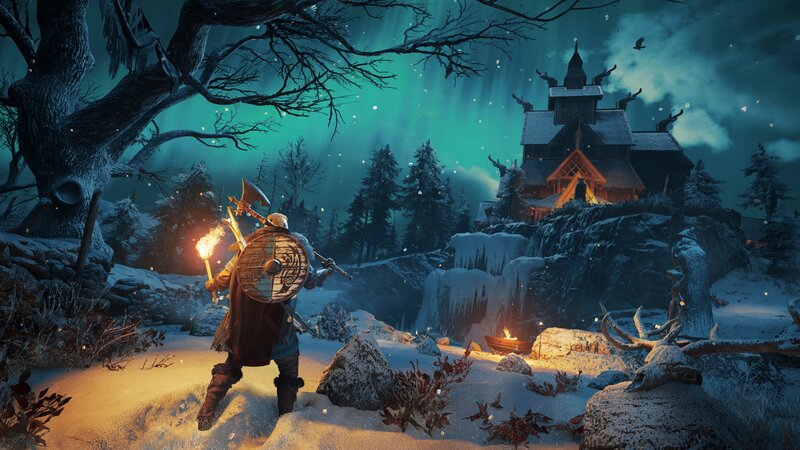 Warrior in Snowy Landscape — Green
