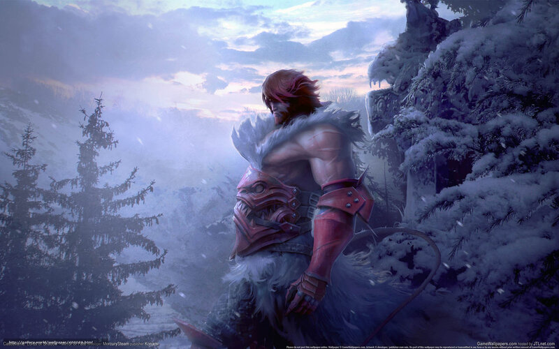 warrior in snowy landscape
