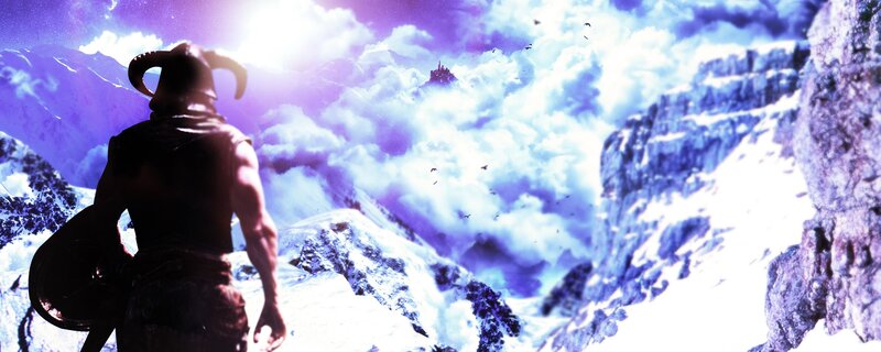 Warrior in Snowy Mountains — Purple, Dramatic