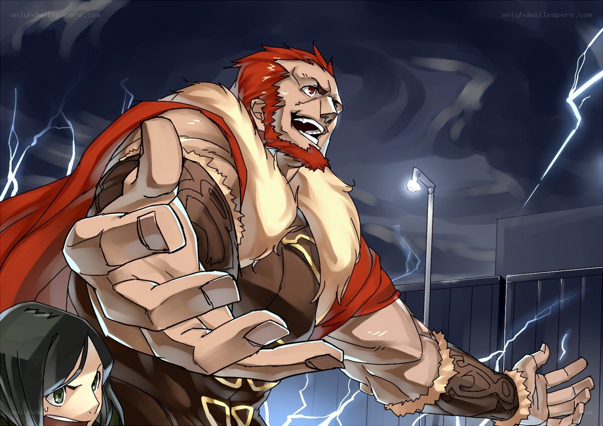warrior in stormy night