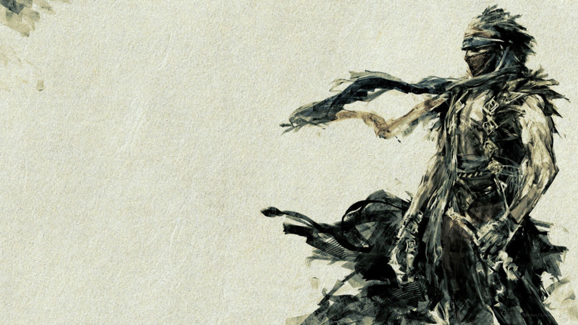 warrior in tattered cloak