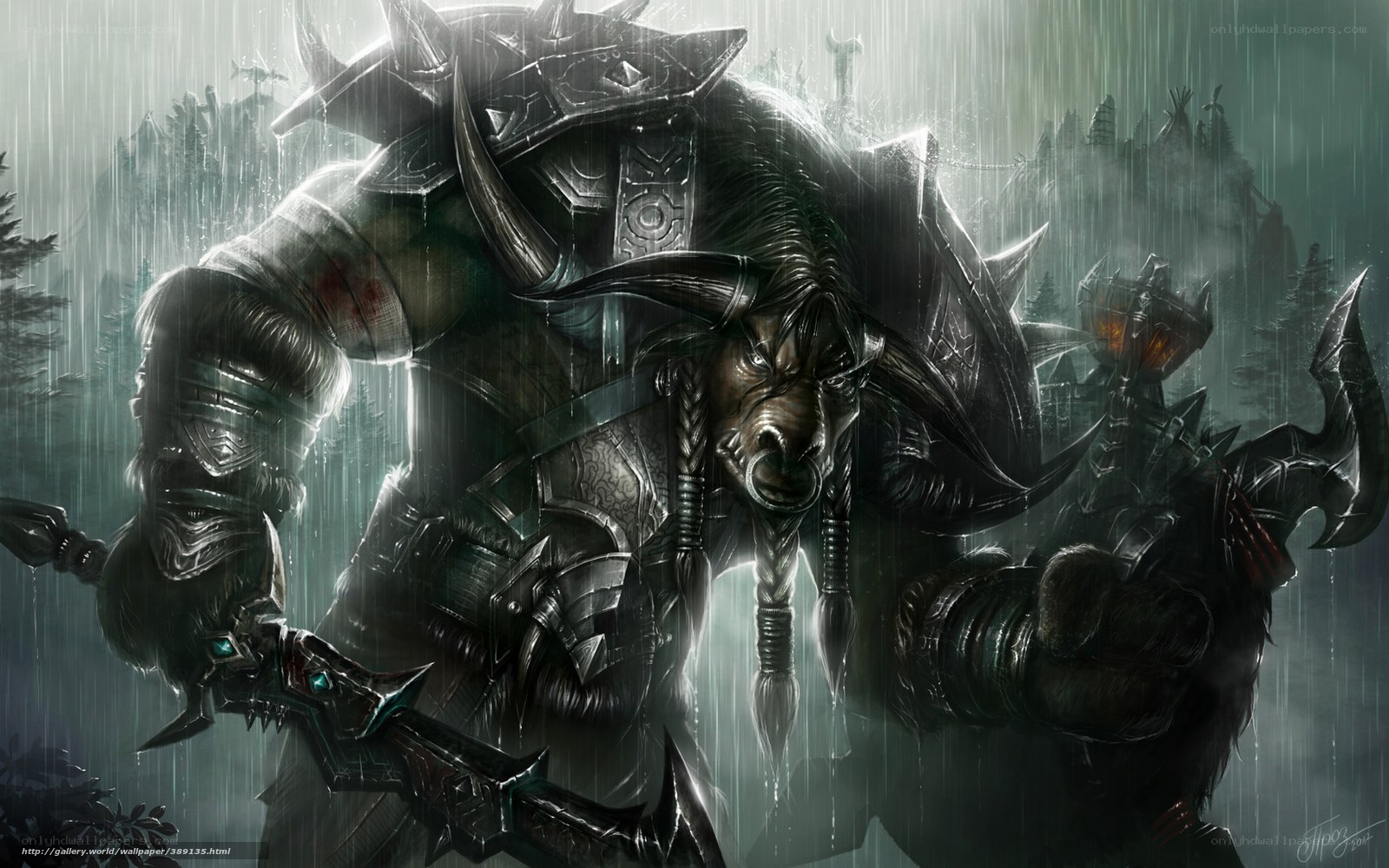 Warrior in the rain