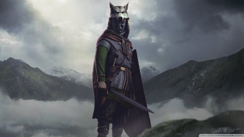 Warrior in Wolf Mask