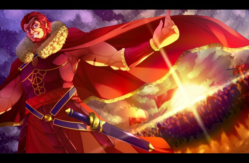 warrior king with red cape