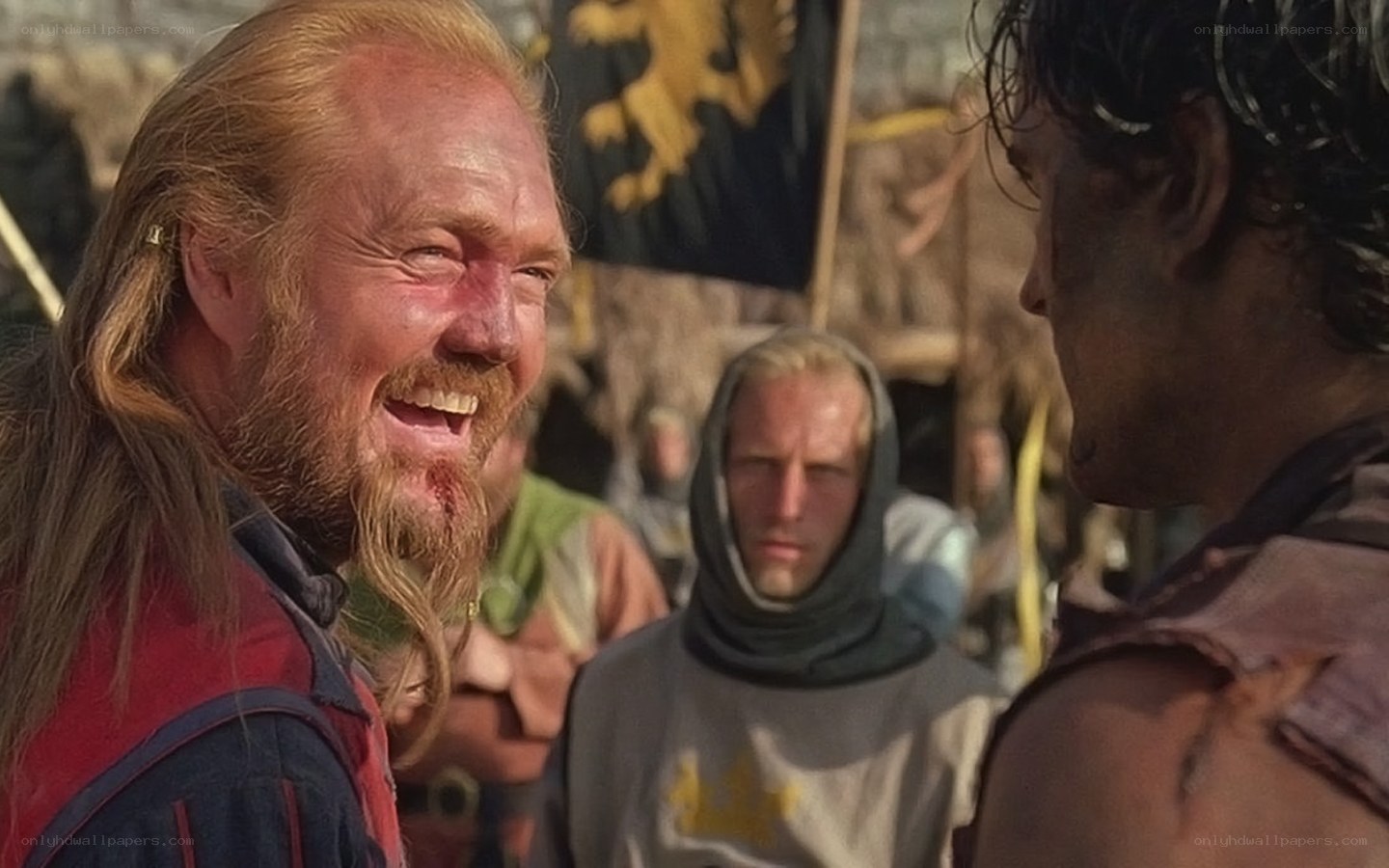 Warrior laughing in battle