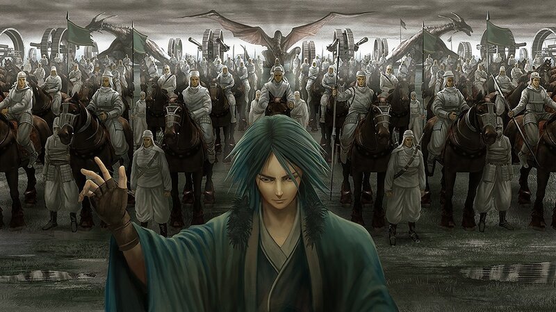 Warrior leading an army