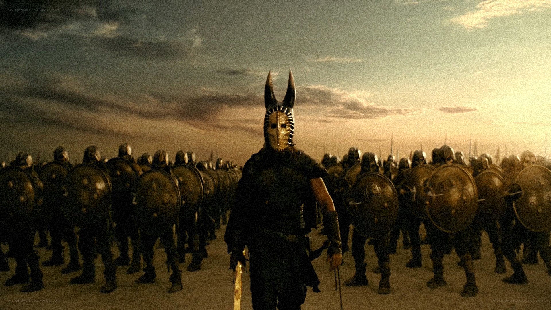 warrior leading an army