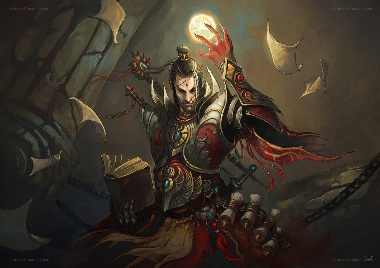 Warrior mage casting spell