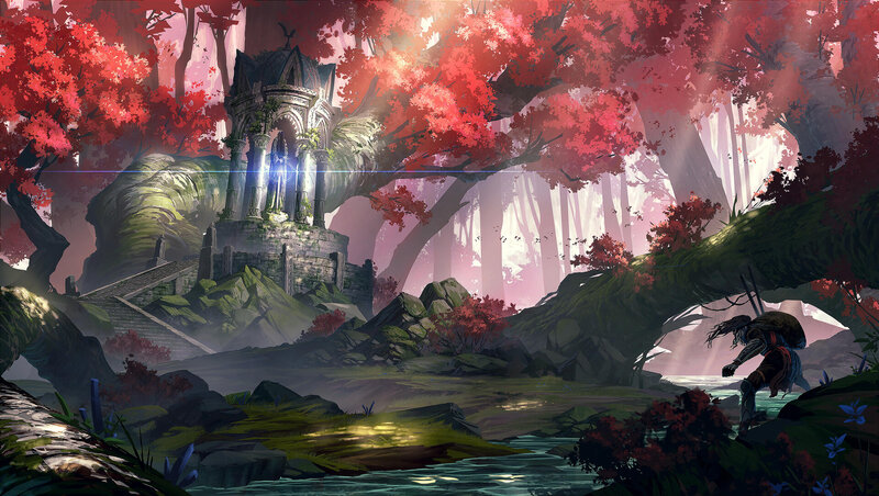 Warrior Near Ancient Ruin