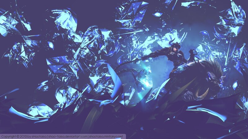 Warrior on a Beast — Blue, Dramatic, Night