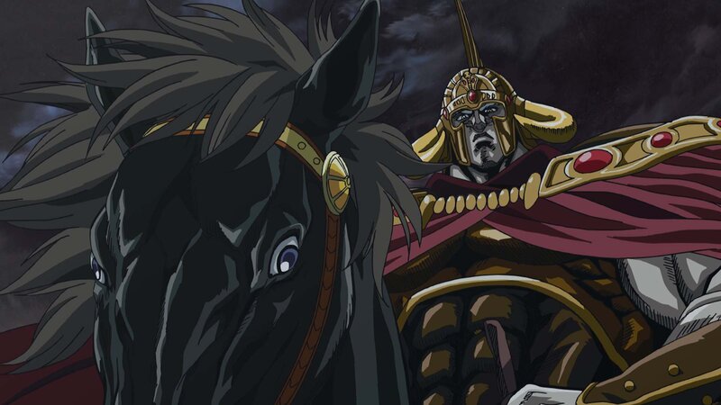 warrior on a black horse